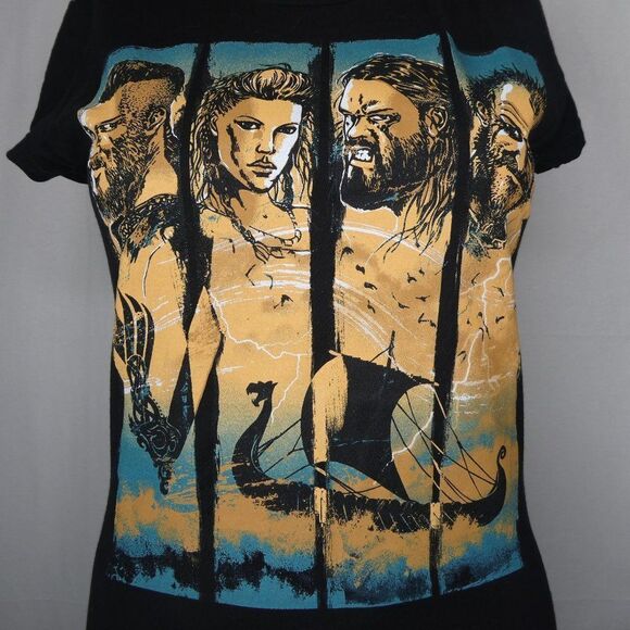 Teefury Vikings T Shirt Lagertha Rollo Ragnar Ship - Picture 1 of 6